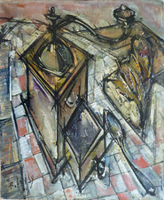 Roger LERSY (1920-2004) HsT 1953 Le Moulin à café 65x54cm Jeune Peinture Buffet