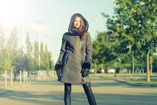 Femmes Manteau en Peau de