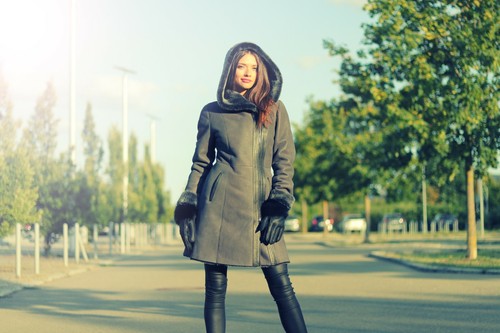 Femmes manteau peau - manteau, de