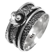 Bague toupie en argent pour femmes bague à quatre toupies bague bijoux en...