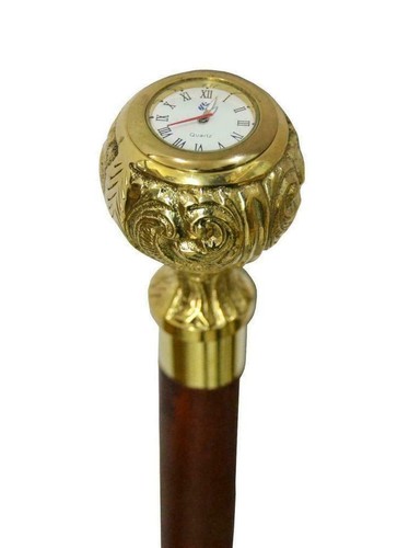 Canne steampunk laiton - , horloge