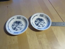 2 Coupelles Publicitaire Rhum Saint James Gien Paysage Antilles Année 70 