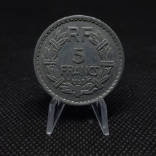 5 francs France 1945 B - Lavrillier en aluminium, TB+,  sous pochette