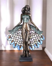 Art Nouveau Lampe de Table Figure Féminine Tiffany