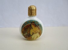 Flacon à parfum en opaline blanche vintage milieu xx ème