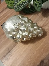 Boule De Noel Ancienne Grappe De Raisin En Verre Mercurisé Boule De Pardon 17 Cm