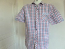 SUPERBE CHEMISETTE MARQUE OLLYGAN IMPRIME PRINCE DE GALLE BLEU ET ROUGE T.4