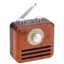 Mini Haut-Parleur Bluetooth Design Rétro et Radio-FM R917-A Brun Clair