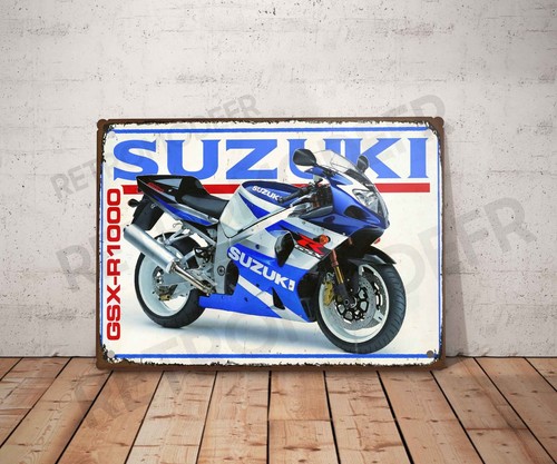 Plaque métal vintage suzuki - métal,