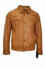 Veste chemise en cuir d'agneau