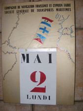 RARE tôle peinte COMPAGNIE DE NAVIGATION FRAISSINET