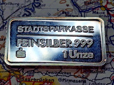 Caisse d'épargne municipale à deux ponts argent fin 999 lingots d'argent ling...