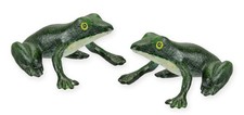 Une paire de figurines de grenouilles en fonte réplique design rétro décoration