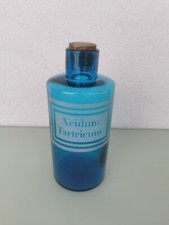 Flacon apothicaire bleu ancien
