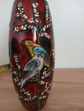 SUPERBE Petit Vase Ancien En Peinture Émaillé 