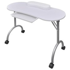 Table de manucure pliante noir avec roulettes et tiroir Mobilier manucure vidaXL