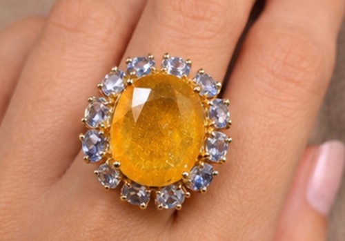 Natural yellow sapphire ring - natural,