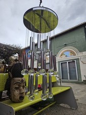 Grand Lustre Italien Cascade Metal Chromé Et Cristal Années 70 Sciolari Era