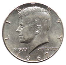 1/2 DOLLAR 1967 ETATS UNIS / USA - Kennedy Half Dollar - billon