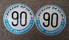 2 anciens autocollants publicitaire Dunlop pneus cloutés collection old sticker