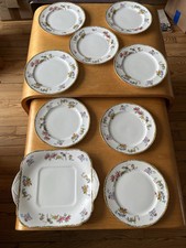 Grafton China, A.B.J., Ancien Service À Dessert En Porcelaine Anglaise