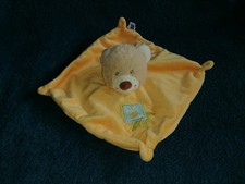 Doudou plat ours jaune - jaune, tex