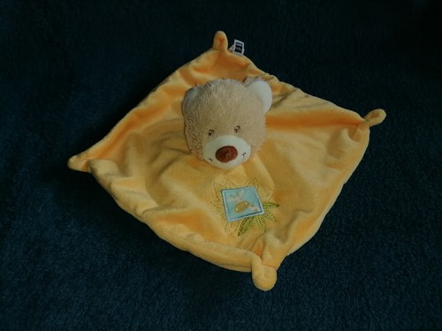 Doudou plat ours jaune - plat, tex