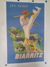 Affiche  ancienne BIARRITZ  par Eric