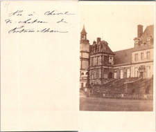 Fontainebleau, Escalier en fer à cheval du château Vintage CDV albumen carte de 