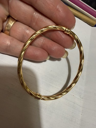 Bracelet torsadé plaque or - bracelet, en