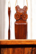 Chausse-Pied XXL Hiboux Brun Foncé Massif Chausse-Pied Sculpté Motif 70 CM