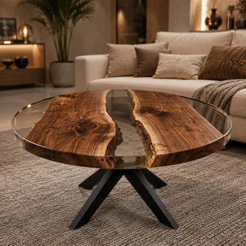 Table basse ronde époxy