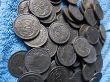 Lot de 80 pièces de monnaie française 2 francs Morlon