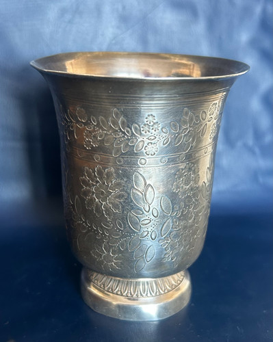 Timbale tulipe gravee argent - tulipe,