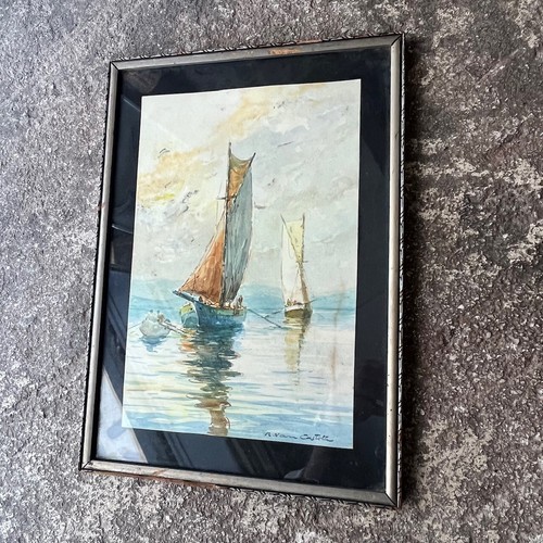 Aquarelle marine signée - , r