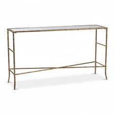Console métal or plateau