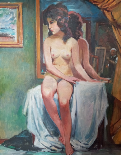 Tableau ancien huile - huile, portrait