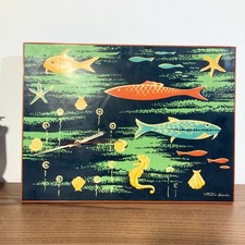 Horloge vintage signée Villadier Blanche Décor marin rétro années 70 Design Pop