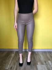legging zippé stretch cuir agneau taupe HOTEL PARTICULIER taille 34 fr (XS) neuf