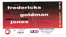 RARE / TICKET BILLET DE CONCERT - JEAN JACQUES GOLDMAN : LIVE A GRENOBLE 1991