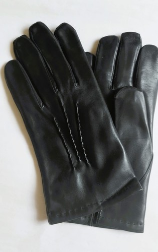 Gants cuir noirs taille - en,
