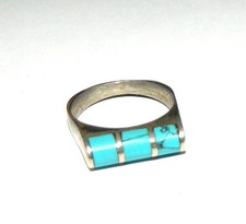 bague en argent  avec turquoise