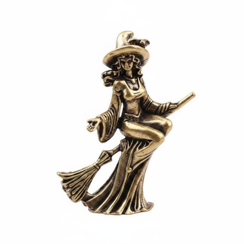 Figurine sorcière laiton - sorcière, en