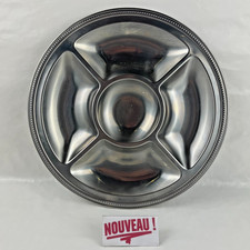 ➜GRAND PLAT/PLATEAU GUY DEGRENNE de service apéritif/hors-d'oeuvres rond en inox