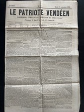 Guerre de 1870 - Journal LE PATRIOTE VENDÉEN du 27 Septembre 1870 - 1 Année #2