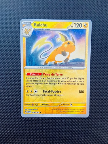 Carte pokémon raichu 026 165 - carte,