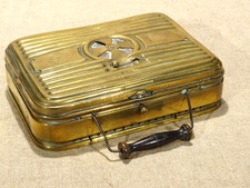 Ancienne chaufferette en laiton Girodon & Cie Villeurbanne Lyon