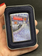 Ancien Briquet Essence ZIPPO 1996 Série Denim Jean