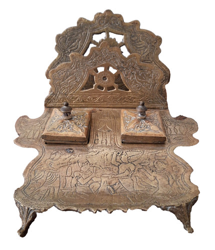 Encrier double bronze ou - double,