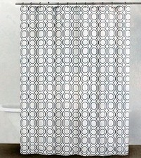 NIP DKNY CARBON WHITE MIDNIGHT (NAVY) SHOWER CURTAIN